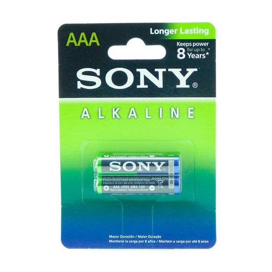 Pilhas Sony Alcalinas de Alto Rendimento AAA - 2 Unidades