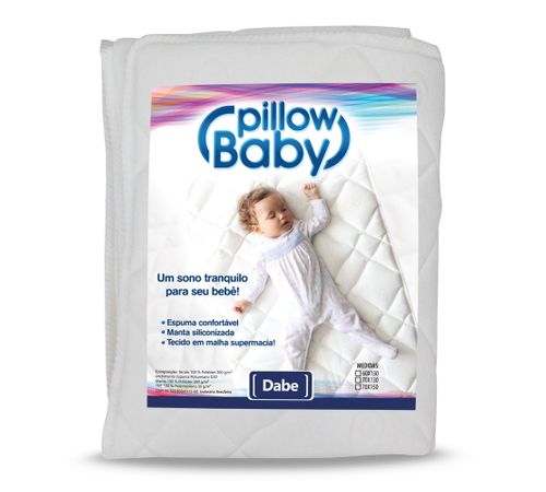 Pillow Top Baby Infantil Berço Padrão Branco Dabe com Elástico - 060x130 Berço Padrão