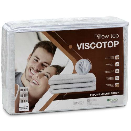 Pillow Top Visco Elástico Solteiro 188 X 88 X 2,5 Cm Top Pad