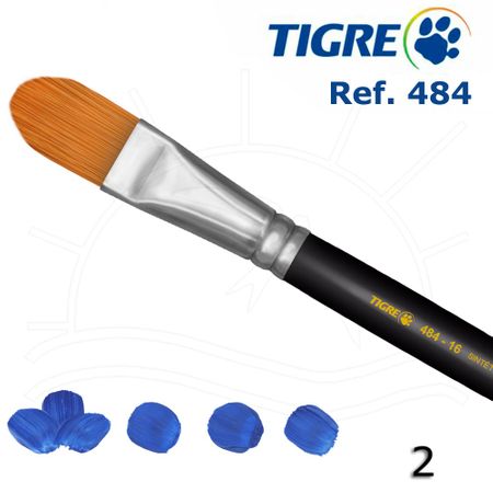 Pincel Tigre 484 - Língua de Gato Sintético Dourado Acetinado 02