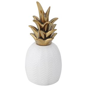 Pineapple Adorno 21 Cm Branco/ouro