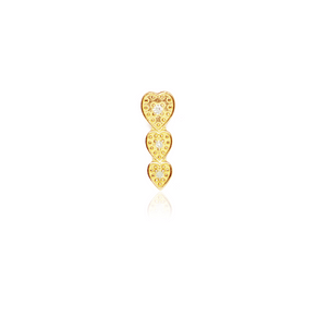 Pingente Corações com Diamantes em Ouro 18K Coleção Love