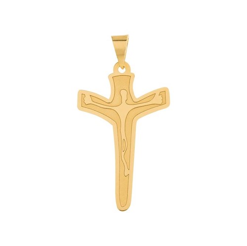 Pingente Crucifixo Fosco e Liso Ouro 10k 416