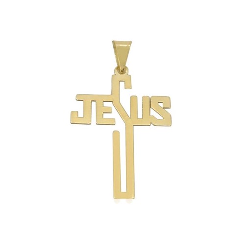 Pingente Cruz Jesus Ouro 18k 750