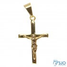 Pingente de Crucifixo Folheado a Ouro - 3,5 Cm | SJO Artigos Religiosos