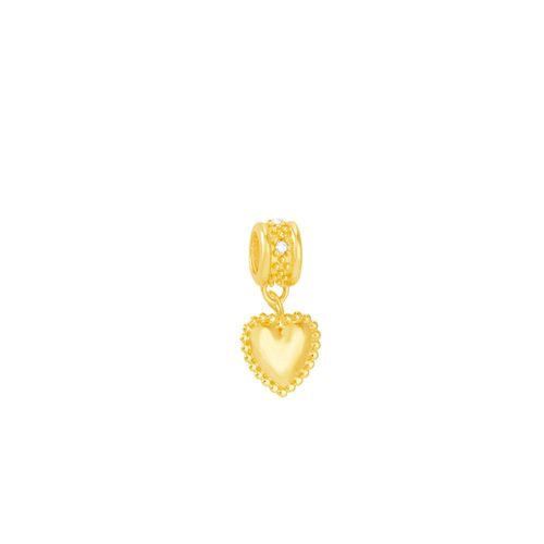 Pingente em Ouro 18k Coração com Diamante Linha Hair - AU5048