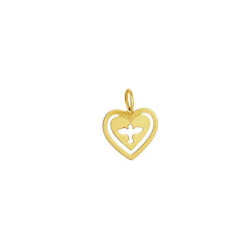 Pingente em Ouro 18K Coração com Divino - AU3301