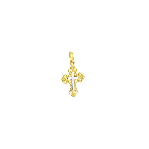 Pingente em Ouro 18K Crucifixo Bicolor - AU3875