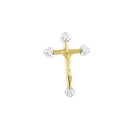 Pingente em Ouro 18K Crucifixo com Zircônias - AU4073