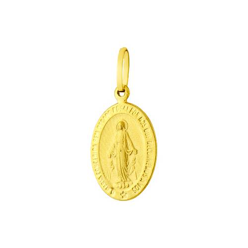 Pingente em Ouro 18k Medalha de Nossa Senhora das Graças Pi01502 Ouro Amarelo Único
