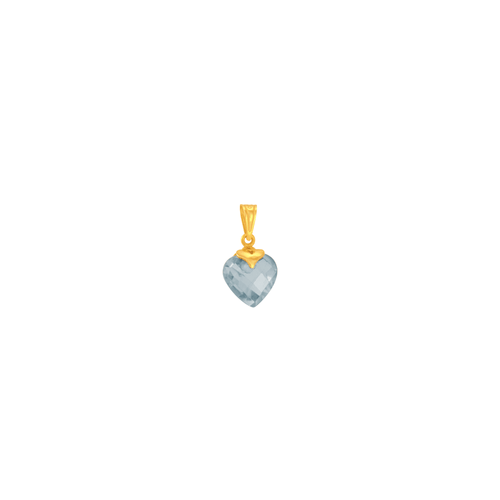 Pingente em Ouro 18K Topázio Azul em Forma de Coração - AU5652