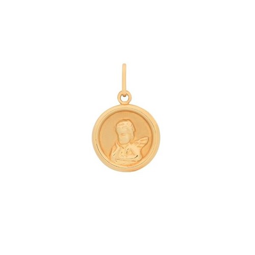 Pingente Medalha Anjo em Ouro Amarelo 18k 001790PILS