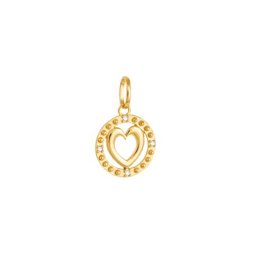 Pingente Ouro 18K Coração com Diamantes - AU2067
