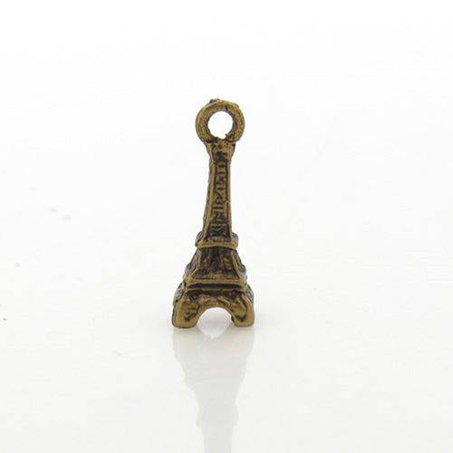 Pingente Ouro Velho 21x06x06mm Torre Eiffel 3 Unidades
