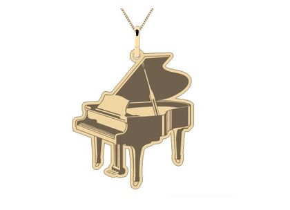 Pingente Piano Médio Ouro Amarelo