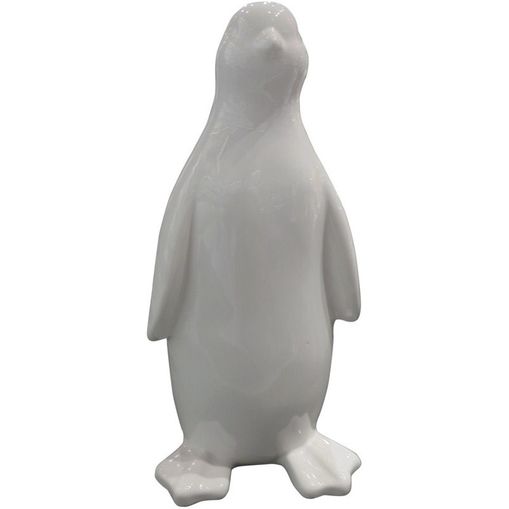 Pinguim Decorativo em Cerâmica Branco Urban