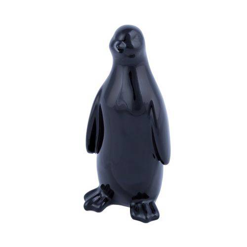 Pinguim Decorativo em Cerâmica Preto Urban