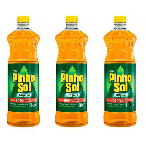 Pinho Sol Original Desinfetante 1 L (kit C/03)
