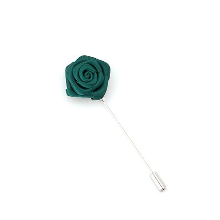 Pino de Lapela Verde Escuro Formato de Flor Rosa