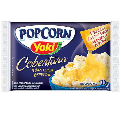 Pipoca para Microondas Pop Corn Cobertura Manteiga 130g - Yoki