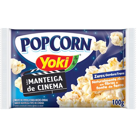 Pipoca para Microondas Pop Corn Manteiga Cinema 100g - Yoki