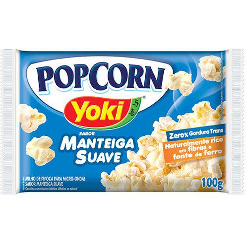 Pipoca para Microondas Pop Corn Manteiga Suave 100g - Yoki