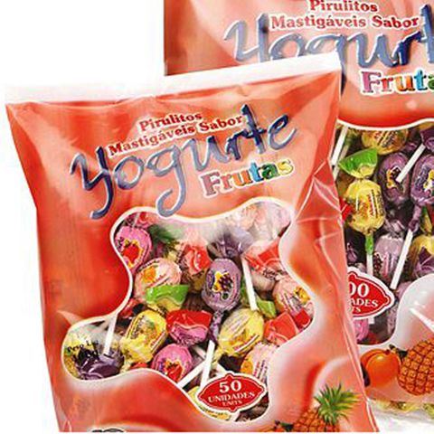 Pirulito Iogurte Frutas C/50 - Dimbinho