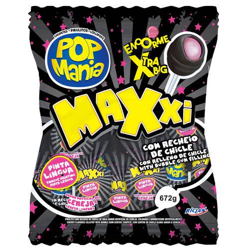 Pirulito Pop M Maxxi Black P/l Cer 24x1 Caixa C/ 24