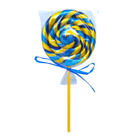 Pirulito Psicodélico Azul Amarelo 9cm - Arte e Cor