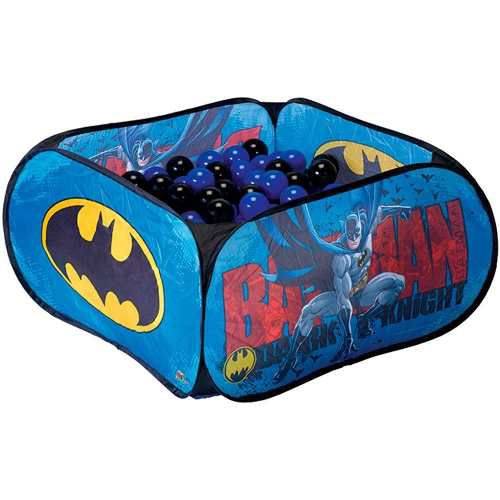 Piscina Infantil de Bolinhas Super Herói Batman Azul Portátil com 200 Bolinhas