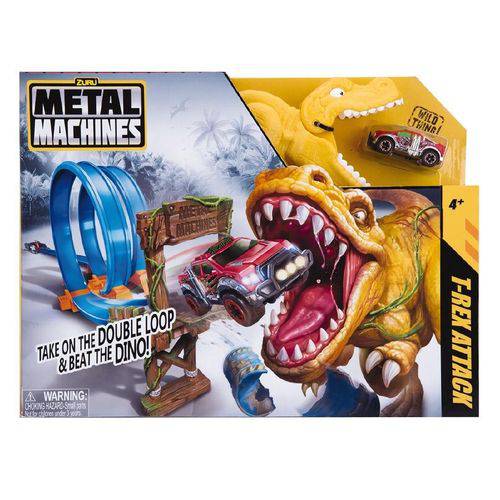 Pista Metal Machines - T-Rex Attack - Duplo Loop - Candide