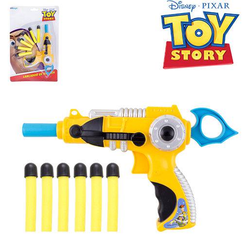 Pistola Lanca Dardo Espuma com 6 Dardos Toy Story na Cartela