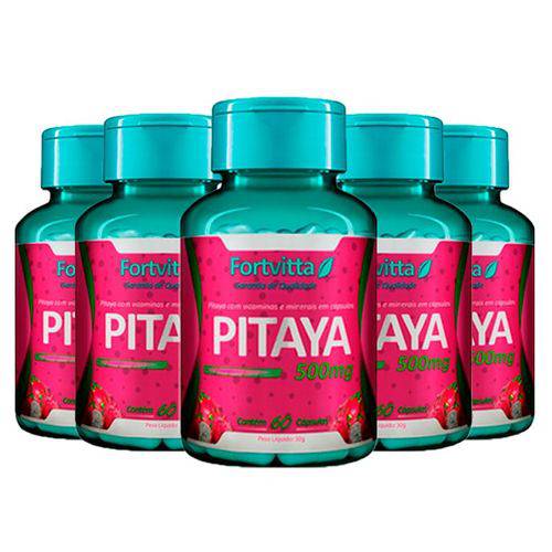 Pitaya com Vitaminas e Minerais - 5 Un de 60 Cápsulas - Fortvitta