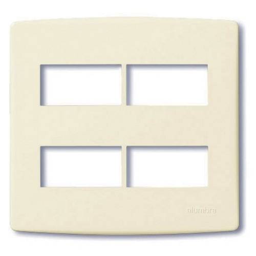 Placa 4x4 C/ Suporte P/ 4 Módulos Distanciados Branco Siena - Alumbra