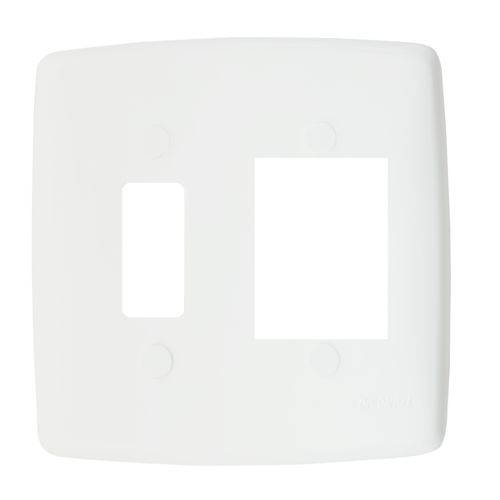 Placa 4x4 P/ 1 e 3 Interruptores - Mônaco Branco Dicompel