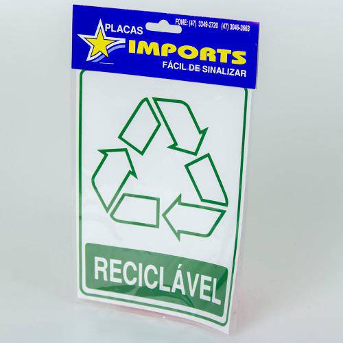 Placa Adesiva Lixo Reciclável S-246