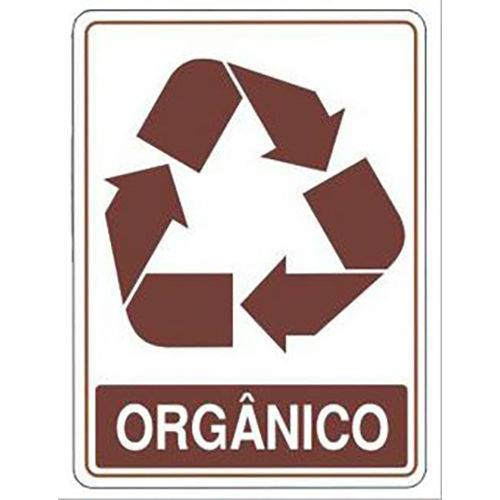 Placa Adesivo em PS Sinal/adv - Lixo Organico 15x20