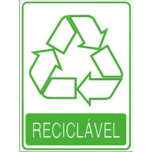 Placa Adesivo em Ps Sinal/adv - Lixo Reciclavel 15x20