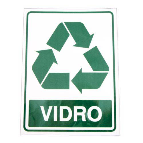 Placa Adesivo em Ps Sinal/adv - Lixo Vidro 15x20