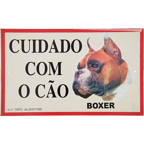 Placa Advertência Stop Boxer - Maschi-Dog