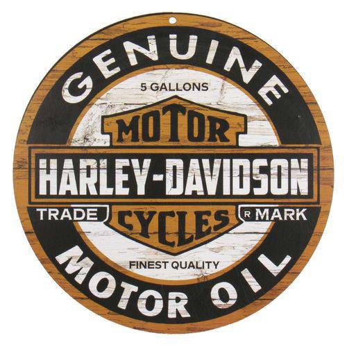 Placa Circular em Mdf - Harley Davidson