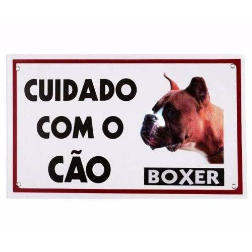 Placa Cuidado com o Cão Boxer