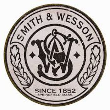 Placa de Decoração em Metal Smith & Wesson Round - S&W