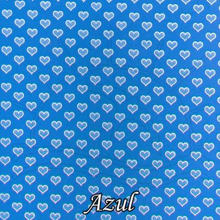 Placa de EVA Cores Corações Azul