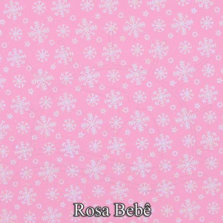 Placa de EVA Floco de Neve Rosa Bebê
