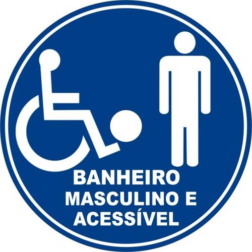 Placa de Indicação Banheiro Masculino/Acessível Braille