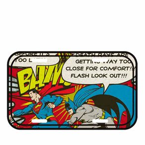 Placa de Metal Batman e Super Homem Dc Comics