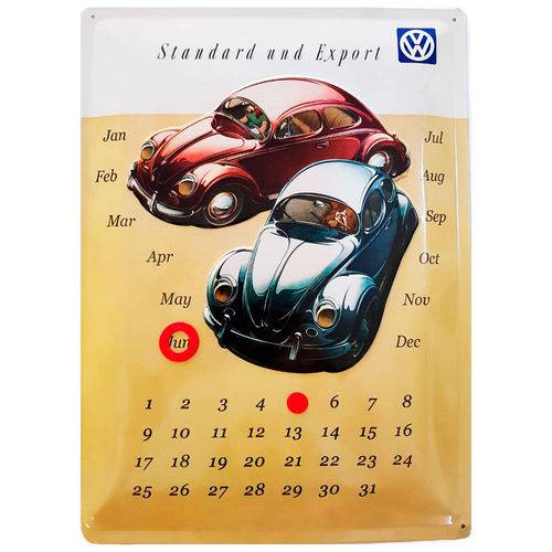 Placa de Metal Calendario Universal Fusca Volks