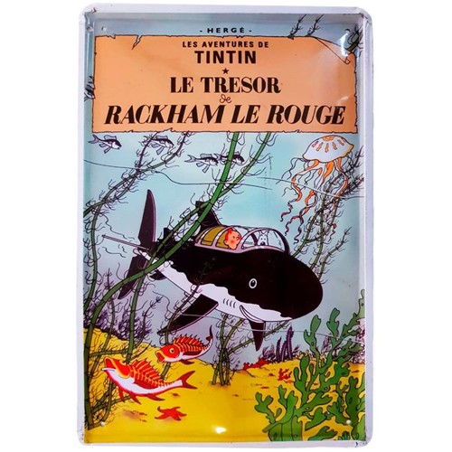Placa de Metal da Serie Tintin - Le Tresor e Rackham Le Rouge