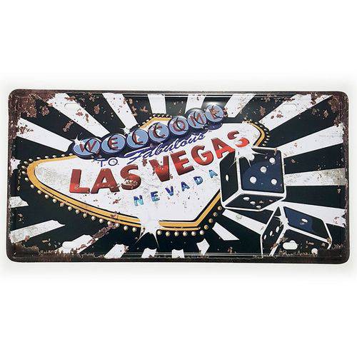 Placa de Metal Decorativa Welcome To Las Vegas